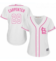 Womens Majestic St Louis Cardinals 29 Chris Carpenter Authentic White Fashion Cool Base MLB Jersey