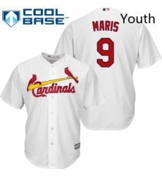 Youth Majestic St Louis Cardinals 9 Roger Maris Replica White Home Cool Base MLB Jersey