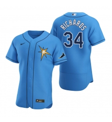 Men Tampa Bay Rays 34 Trevor Richards Men Nike Light Blue Alternate 2020 Flex Base Team MLB Jersey