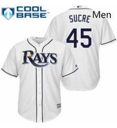 Mens Majestic Tampa Bay Rays 45 Jesus Sucre Replica White Home Cool Base MLB Jersey 