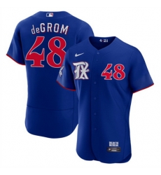 Men Texas Rangers 48 Jacob DeGrom Royal 2023 City Connect Flex Base Stitched Baseball Jersey