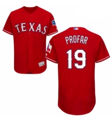 Mens Majestic Texas Rangers 19 Jurickson Profar Red Alternate Flex Base Authentic Collection MLB Jersey