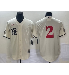 Men's Texas Rangers #2 Marcus Semien Cream 2023 City Connect Stitched Baseball Jersey