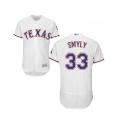 Mens Texas Rangers 33 Drew Smyly White Home Flex Base Authentic Collection Baseball Jersey