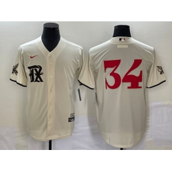 Men's Texas Rangers #34 Nolan Ryan Cream 2023 City Connect Cool Base Stitched Baseball Jersey