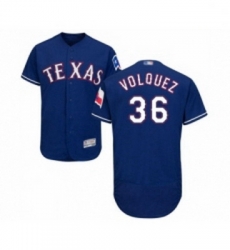 Mens Texas Rangers 36 Edinson Volquez Royal Blue Alternate Flex Base Authentic Collection Baseball Jersey