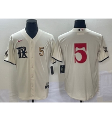 Men's Texas Rangers #5 Corey Seager Number Cream 2023 City Connect Stitched Baseball Jersey