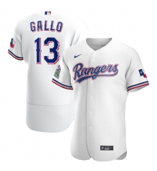 Rangers 13 Joey Gallo White Nike 2020 Flexbase Jersey