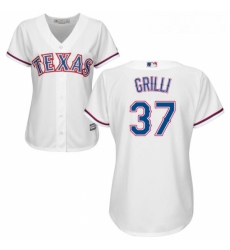 Womens Majestic Texas Rangers 37 Jason Grilli Authentic White Home Cool Base MLB Jersey 