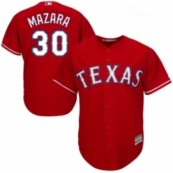 Youth Majestic Texas Rangers 30 Nomar Mazara Replica Red Alternate Cool Base MLB Jersey