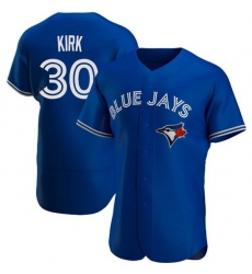 Men Nike Toronto Blue Jays #30 Alejandro Kirk Blue Home Stitched Cool Base Player Jersey