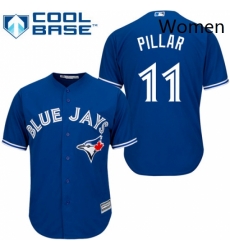 Womens Majestic Toronto Blue Jays 11 Kevin Pillar Replica Blue MLB Jersey