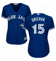 Womens Majestic Toronto Blue Jays 15 Randal Grichuk Replica Blue Alternate MLB Jersey 