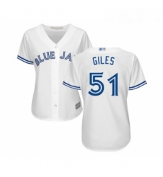 Womens Toronto Blue Jays 51 Ken Giles Replica White Home Baseball Jersey 