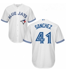 Youth Majestic Toronto Blue Jays 41 Aaron Sanchez Replica White Home MLB Jersey