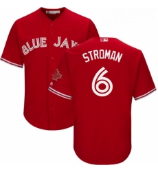 Youth Majestic Toronto Blue Jays 6 Marcus Stroman Authentic Scarlet Alternate MLB Jersey