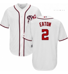 Mens Majestic Washington Nationals 2 Adam Eaton Replica White Home Cool Base MLB Jersey