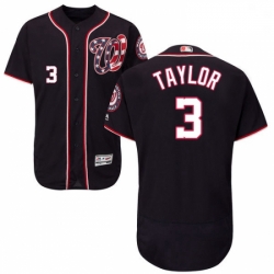 Mens Majestic Washington Nationals 3 Michael Taylor Navy Blue Alternate Flex Base Authentic Collection MLB Jersey