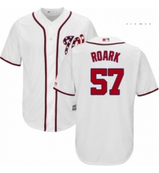 Mens Majestic Washington Nationals 57 Tanner Roark Replica White Home Cool Base MLB Jersey 