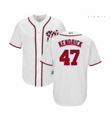 Mens Washington Nationals 47 Howie Kendrick Replica White Home Cool Base Baseball Jersey 