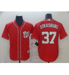 Nationals 37 Stephen Strasburg Red Cool Base Jersey