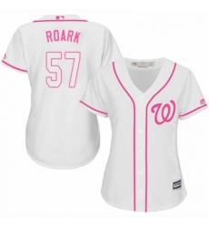 Womens Majestic Washington Nationals 57 Tanner Roark Replica White Fashion Cool Base MLB Jersey 