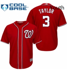 Youth Majestic Washington Nationals 3 Michael Taylor Authentic Red Alternate 1 Cool Base MLB Jersey