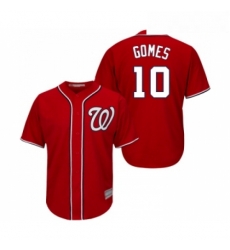 Youth Washington Nationals 10 Yan Gomes Replica Red Alternate 1 Cool Base Baseball Jersey 