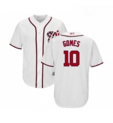 Youth Washington Nationals 10 Yan Gomes Replica White Home Cool Base Baseball Jersey 