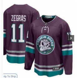 Men Anaheim Ducks 11 Trevor Zegras  Purple Jersey