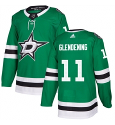 Men Dallas Stars 11 Luke Glendening Green Stitched Jersey