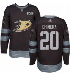 Mens Adidas Anaheim Ducks 20 Jason Chimera Authentic Black 1917 2017 100th Anniversary NHL Jersey 