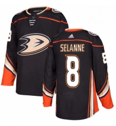 Mens Adidas Anaheim Ducks 8 Teemu Selanne Premier Black Home NHL Jersey 