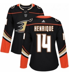 Womens Adidas Anaheim Ducks 14 Adam Henrique Authentic Black Home NHL Jersey 