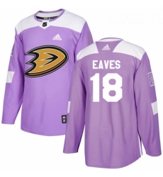 Youth Adidas Anaheim Ducks 18 Patrick Eaves Authentic Purple Fights Cancer Practice NHL Jersey 