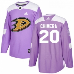 Youth Adidas Anaheim Ducks 20 Jason Chimera Authentic Purple Fights Cancer Practice NHL Jersey 