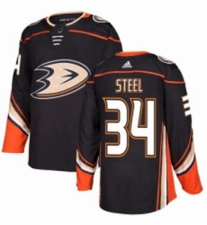 Youth Adidas Anaheim Ducks 34 Sam Steel Authentic Black Home NHL Jersey 