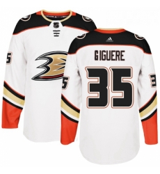 Youth Adidas Anaheim Ducks 35 Jean Sebastien Giguere Authentic White Away NHL Jersey 