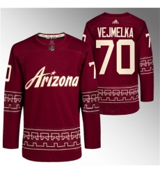 Men Arizona Coyotes 70 Karel Vejmelka Garnet Alternate Pro Jersey