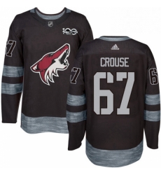 Mens Adidas Arizona Coyotes 67 Lawson Crouse Premier Black 1917 2017 100th Anniversary NHL Jersey 