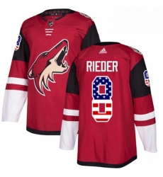 Mens Adidas Arizona Coyotes 8 Tobias Rieder Authentic Red USA Flag Fashion NHL Jersey 