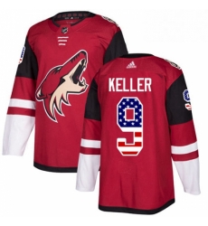 Youth Adidas Arizona Coyotes 9 Clayton Keller Authentic Red USA Flag Fashion NHL Jersey 