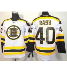 Boston Bruins 40 Tuukka Rask White NHL Jerseys