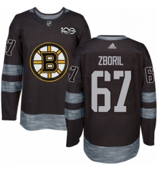 Mens Adidas Boston Bruins 67 Jakub Zboril Premier Black 1917 2017 100th Anniversary NHL Jersey 