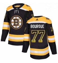 Mens Adidas Boston Bruins 77 Ray Bourque Authentic Black Drift Fashion NHL Jersey 