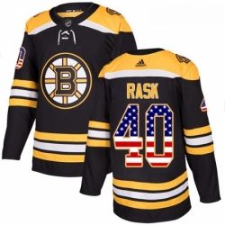 Youth Adidas Boston Bruins 40 Tuukka Rask Authentic Black USA Flag Fashion NHL Jersey 