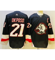 Men Buffalo Sabres 21 Kyle Okposo 2022 23 Black Stitched Jersey