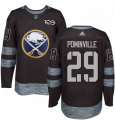 Mens Adidas Buffalo Sabres 29 Jason Pominville Authentic Black 1917 2017 100th Anniversary NHL Jersey 