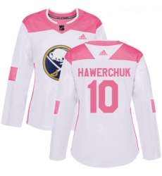 Womens Adidas Buffalo Sabres 10 Dale Hawerchuk Authentic WhitePink Fashion NHL Jersey 