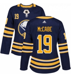 Womens Adidas Buffalo Sabres 19 Jake McCabe Premier Navy Blue Home NHL Jersey 